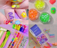 DIY穿戴甲来体验一下多巴胺美甲吧