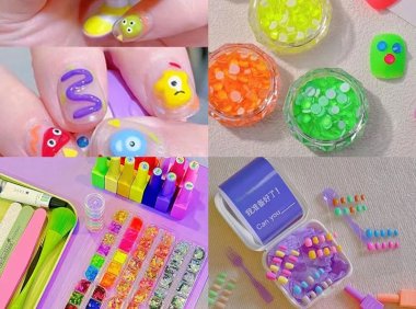 DIY穿戴甲来体验一下多巴胺美甲吧