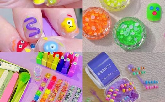 DIY穿戴甲来体验一下多巴胺美甲吧